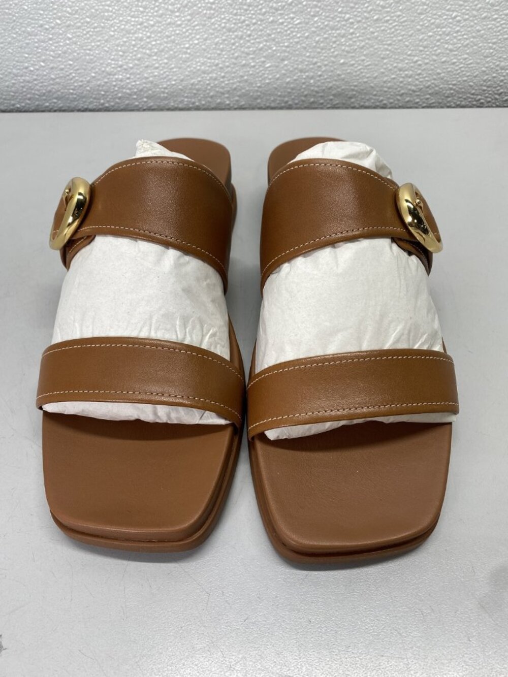 Cole Haan Womens Oaklynn Double Band Soft Sandals Size 9.5 B British Tan